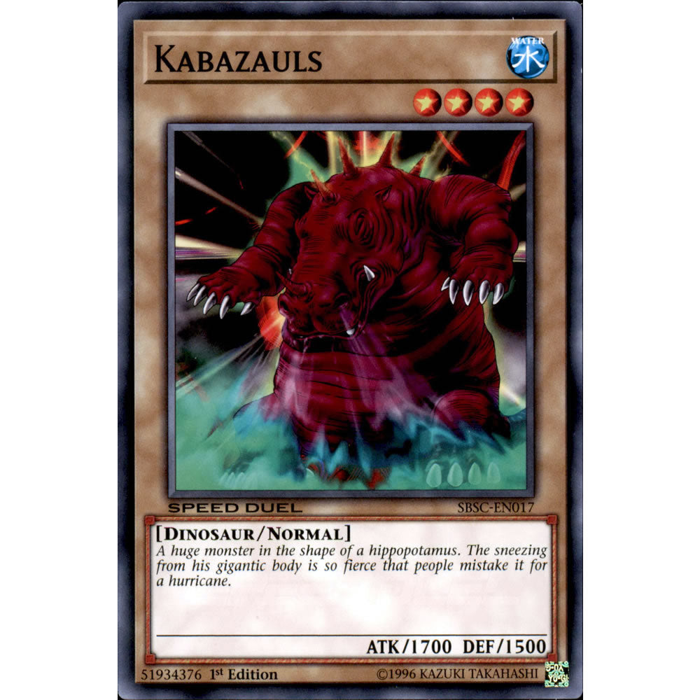 Kabazauls SBSC-EN017 Yu-Gi-Oh! Card from the Speed Duel: Scars of Battle Set
