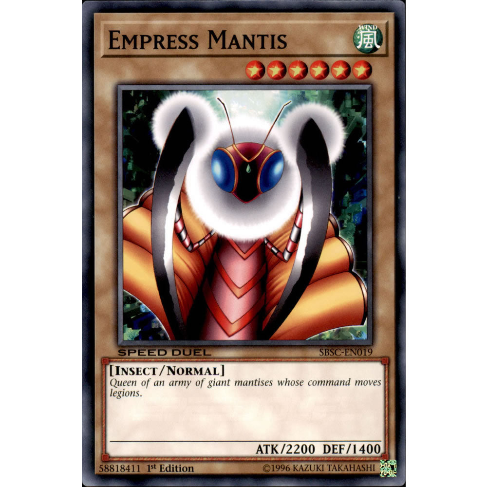 Empress Mantis SBSC-EN019 Yu-Gi-Oh! Card from the Speed Duel: Scars of Battle Set