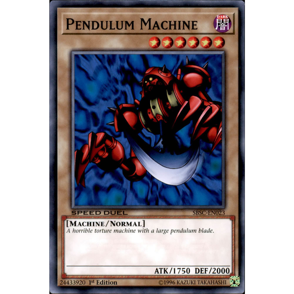 Pendulum Machine SBSC-EN023 Yu-Gi-Oh! Card from the Speed Duel: Scars of Battle Set