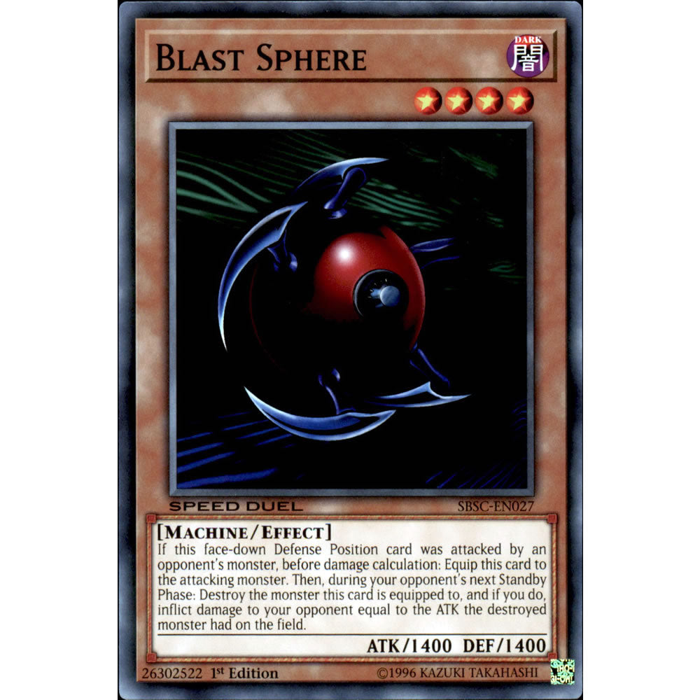 Blast Sphere SBSC-EN027 Yu-Gi-Oh! Card from the Speed Duel: Scars of Battle Set