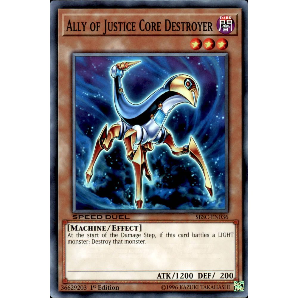 Ally of Justice Core Destroyer SBSC-EN036 Yu-Gi-Oh! Card from the Speed Duel: Scars of Battle Set