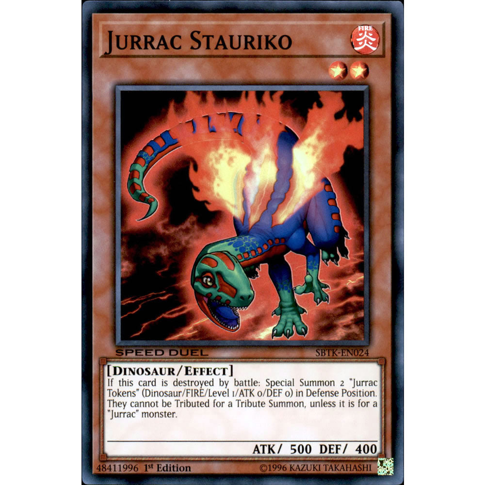 Jurrac Stauriko SBTK-EN024 Yu-Gi-Oh! Card from the Speed Duel: Trials of the Kingdom Set