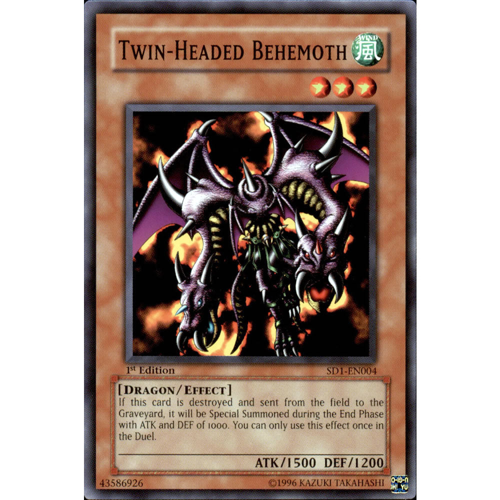 Twin-Headed Behemoth SD1-EN004 Yu-Gi-Oh! Card from the Dragon's Roar Set