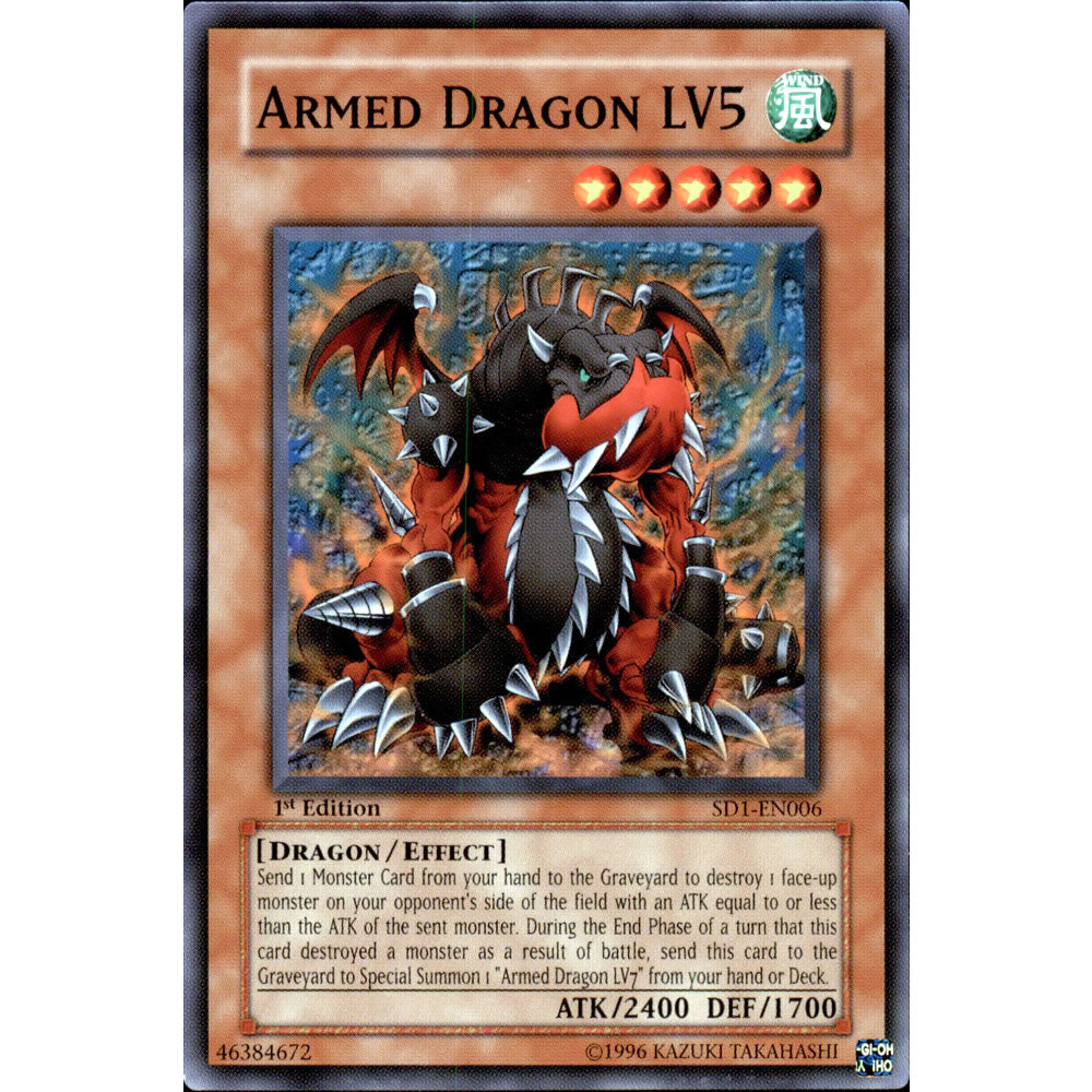 Armed Dragon LV5 SD1-EN006 Yu-Gi-Oh! Card from the Dragon's Roar Set