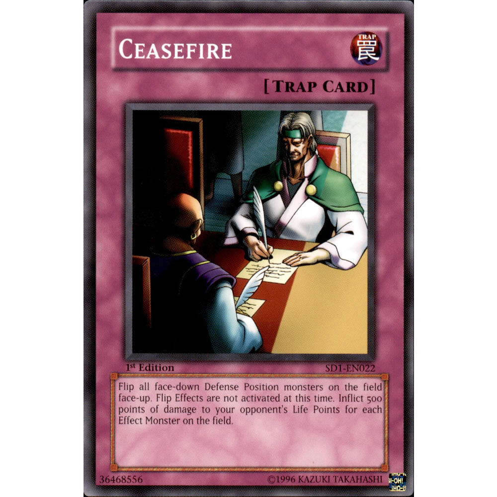 Ceasefire SD1-EN022 Yu-Gi-Oh! Card from the Dragon's Roar Set