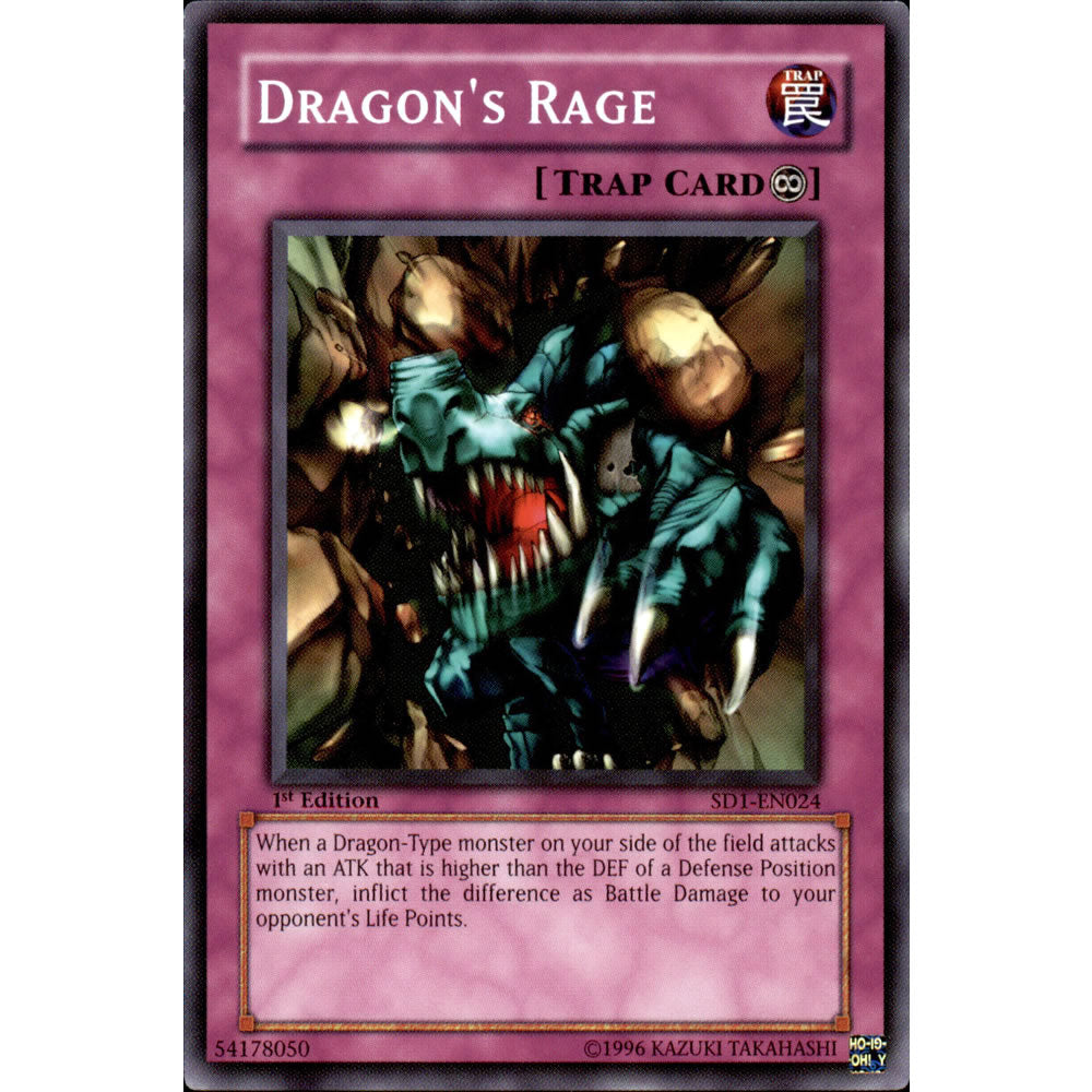 Dragon's Rage SD1-EN024 Yu-Gi-Oh! Card from the Dragon's Roar Set