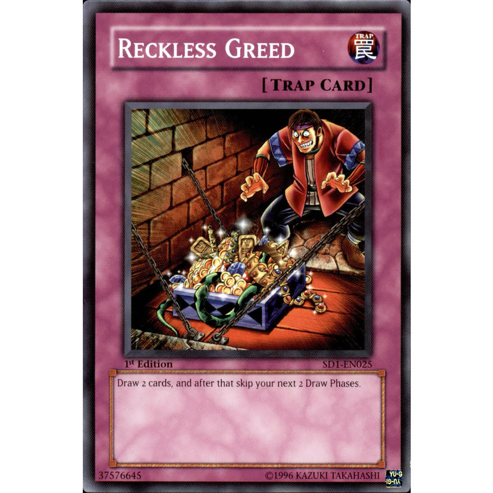 Reckless Greed SD1-EN025 Yu-Gi-Oh! Card from the Dragon's Roar Set