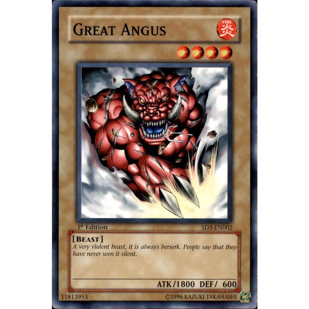 Great Angus SD3-EN002 Yu-Gi-Oh! Card from the Blaze of Destruction Set