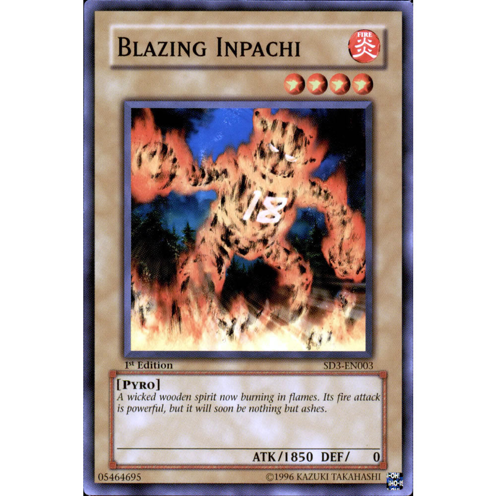 Blazing Inpachi SD3-EN003 Yu-Gi-Oh! Card from the Blaze of Destruction Set