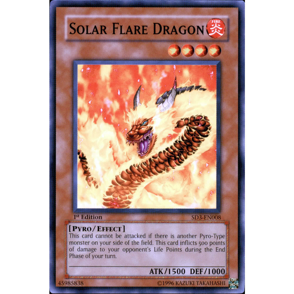 Solar Flare Dragon SD3-EN008 Yu-Gi-Oh! Card from the Blaze of Destruction Set