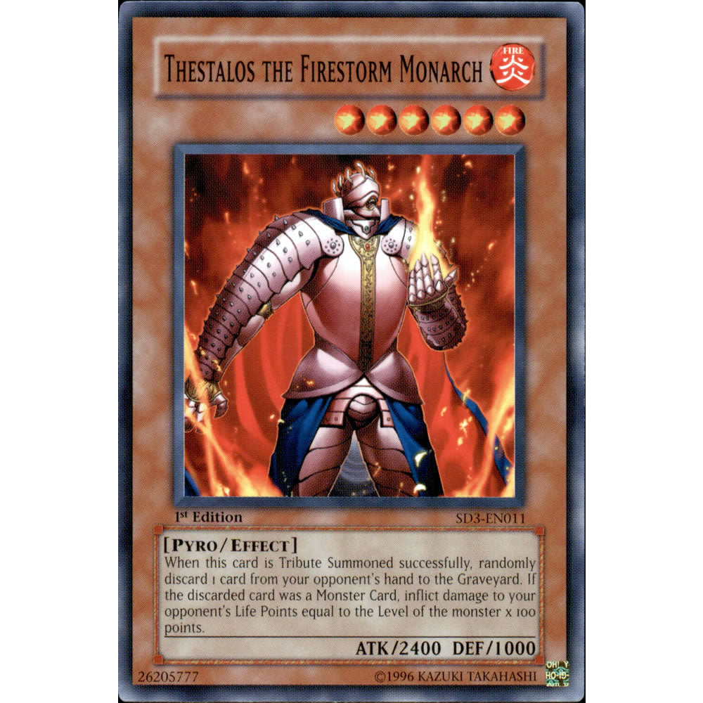 Thestalos the Firestorm Monarch SD3-EN011 Yu-Gi-Oh! Card from the Blaze of Destruction Set
