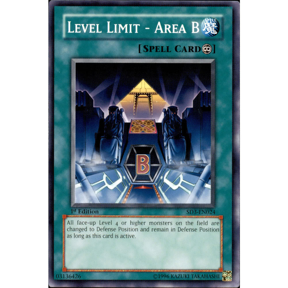 Level Limit - Area B SD3-EN024 Yu-Gi-Oh! Card from the Blaze of Destruction Set