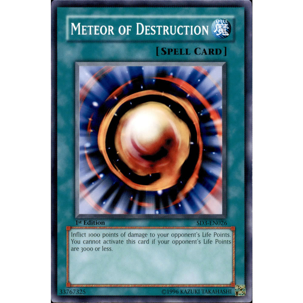 Meteor of Destruction SD3-EN026 Yu-Gi-Oh! Card from the Blaze of Destruction Set