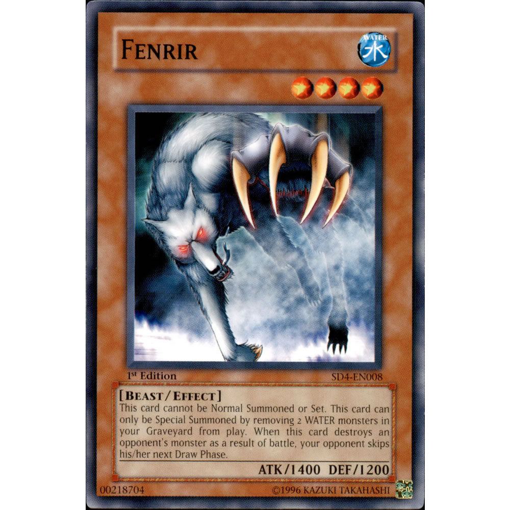 Fenrir SD4-EN008 Yu-Gi-Oh! Card from the Fury From The Deep Set