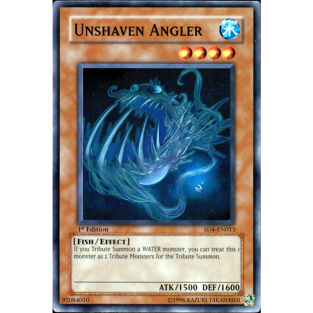Unshaven Angler SD4-EN013 Yu-Gi-Oh! Card from the Fury From The Deep Set