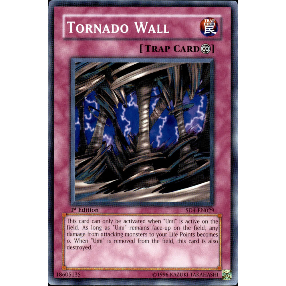 Tornado Wall SD4-EN029 Yu-Gi-Oh! Card from the Fury From The Deep Set