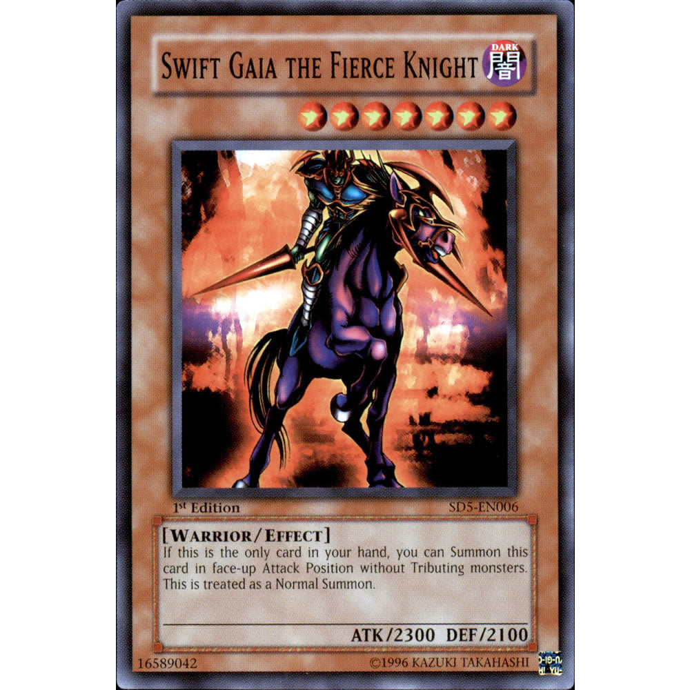 Swift Gaia The Fierce Knight SD5-EN006 Yu-Gi-Oh! Card from the Warrior's Triumph Set