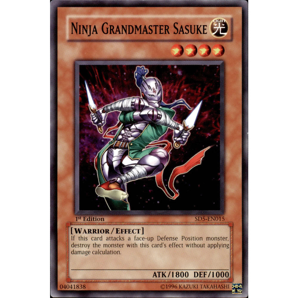 Ninja Grandmaster Sasuke SD5-EN015 Yu-Gi-Oh! Card from the Warrior's Triumph Set