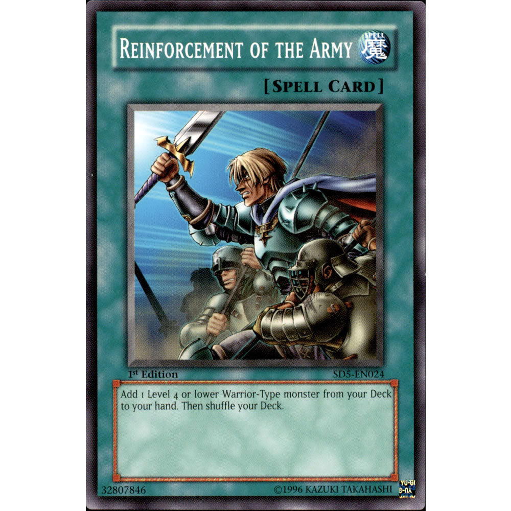 Reinforcement of the Army SD5-EN024 Yu-Gi-Oh! Card from the Warrior's Triumph Set