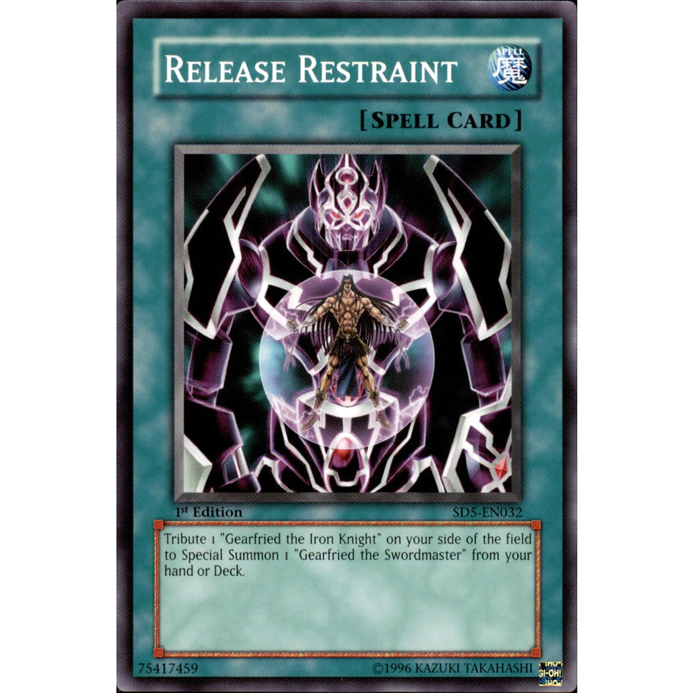 Release Restraint SD5-EN032 Yu-Gi-Oh! Card from the Warrior's Triumph Set