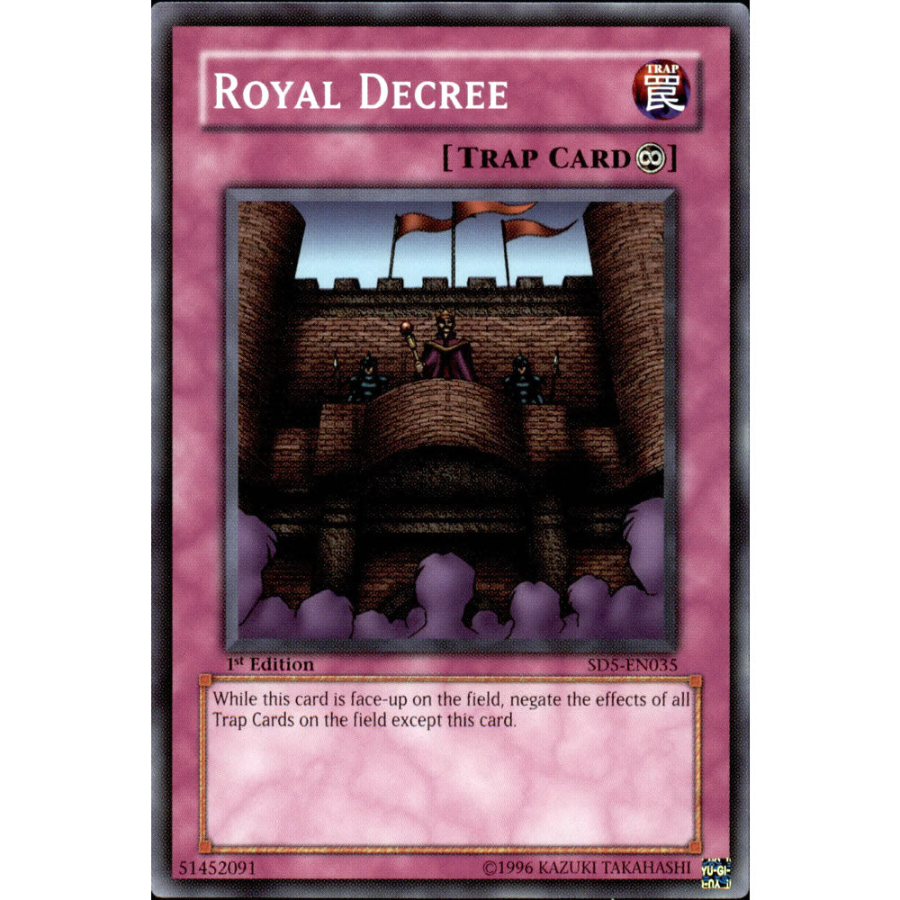 Royal Decree SD5-EN035 Yu-Gi-Oh! Card from the Warrior's Triumph Set