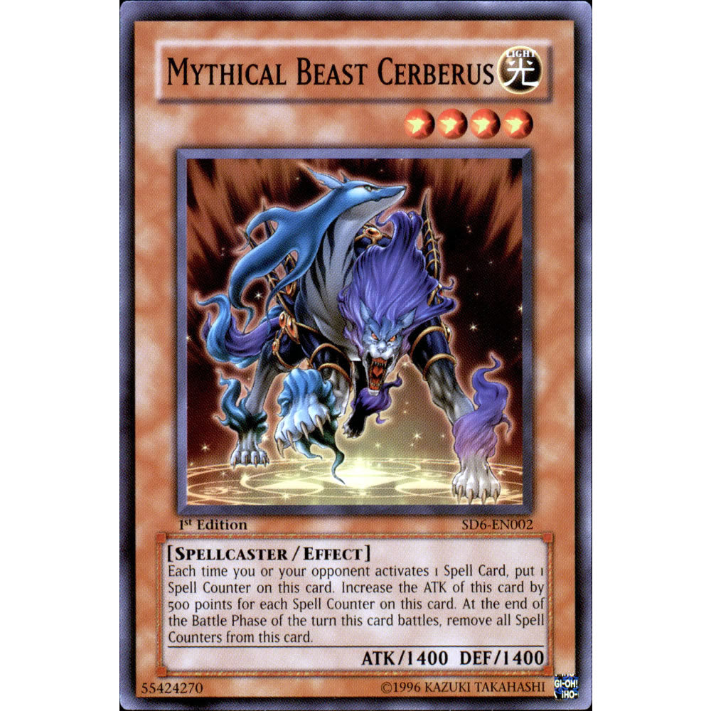 Mythical Beast Cerberus SD6-EN002 Yu-Gi-Oh! Card from the Spellcasters Judgement Set