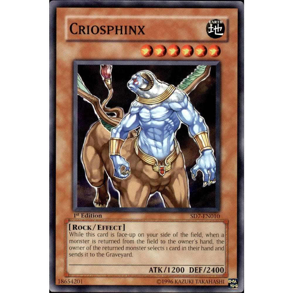 Criospihnx SD7-EN010 Yu-Gi-Oh! Card from the Invincible Fortress Set