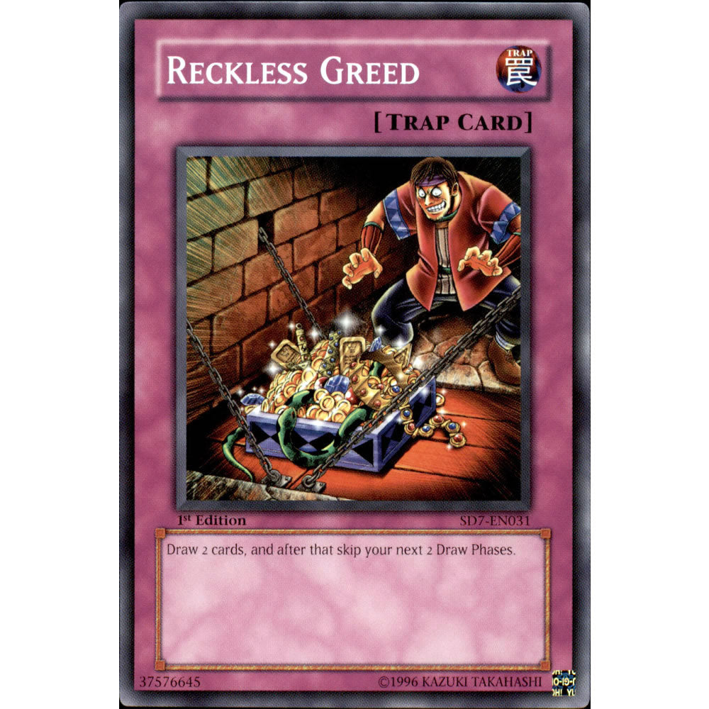 Reckless Greed SD7-EN031 Yu-Gi-Oh! Card from the Invincible Fortress Set