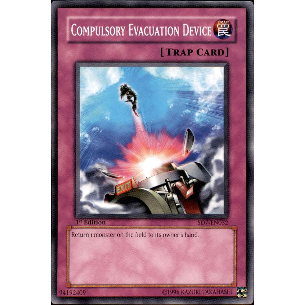 Compulsory Evacuation Device SD7-EN032 Yu-Gi-Oh! Card from the Invincible Fortress Set