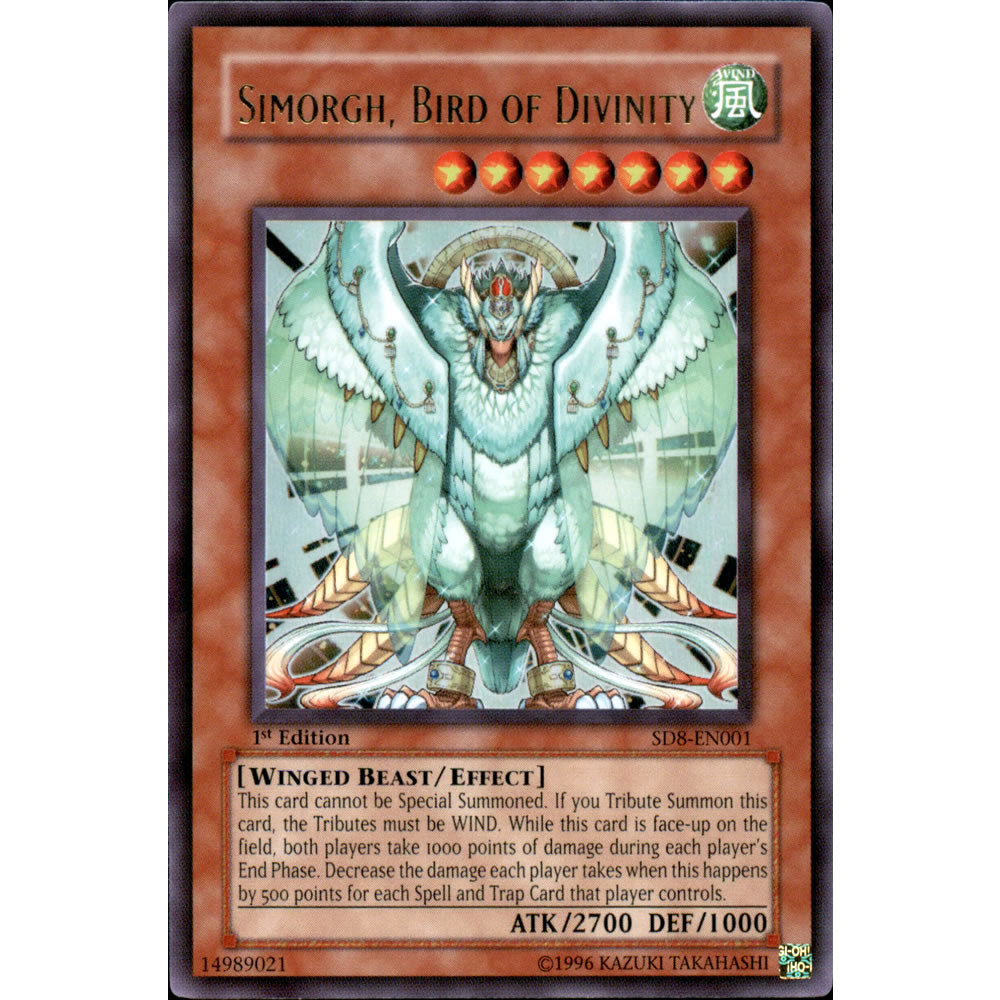 Simorgh, Bird of Divinity SD8-EN001 Yu-Gi-Oh! Card from the Lord of the Storm Set