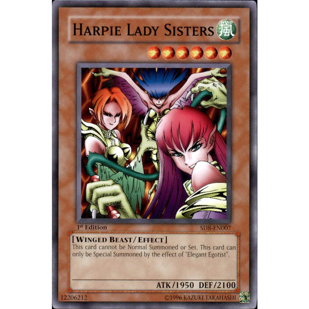 Harpie Lady Sisters SD8-EN007 Yu-Gi-Oh! Card from the Lord of the Storm Set