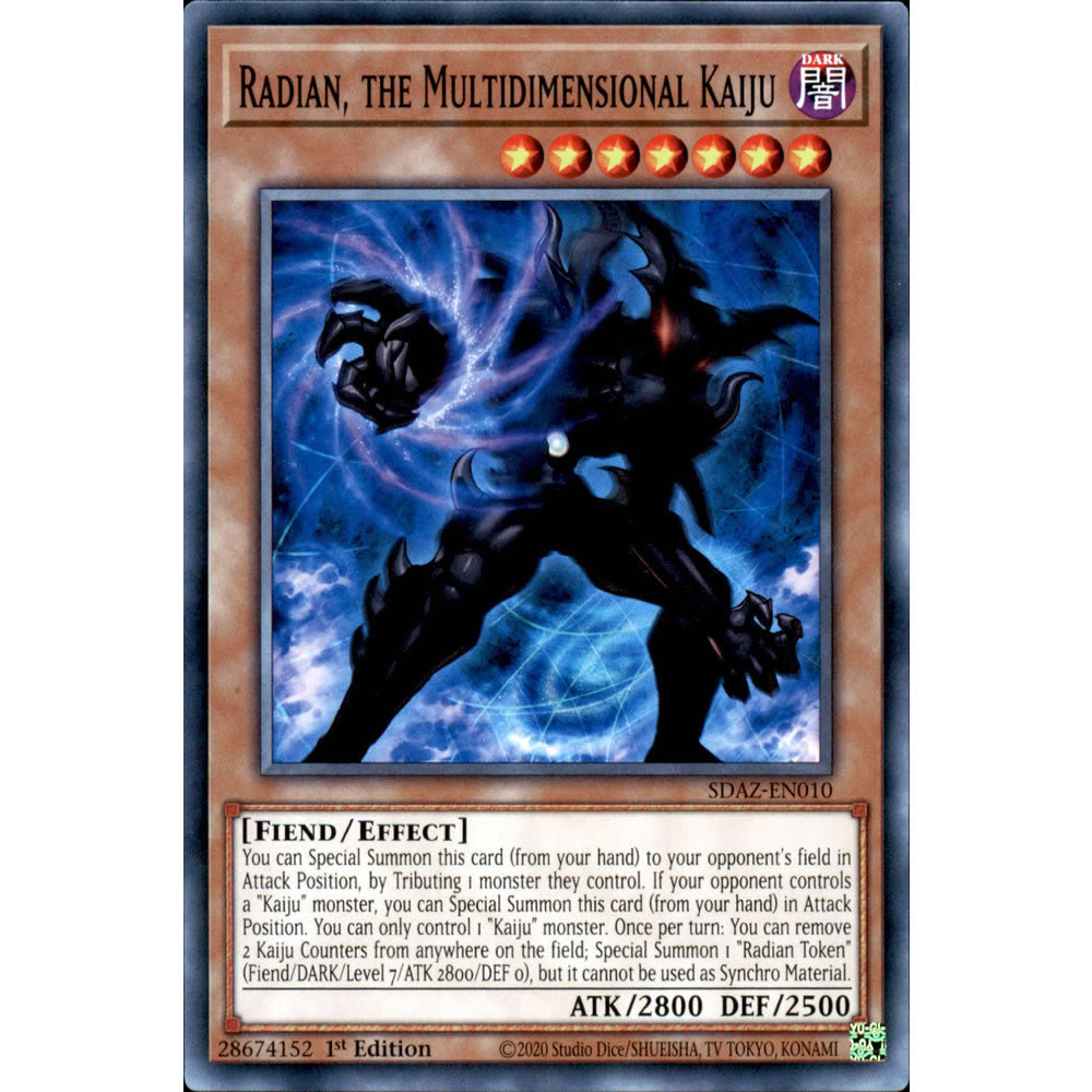 Radian, the Multidimensional Kaiju SDAZ-EN010 Yu-Gi-Oh! Card from the Albaz Strike Set