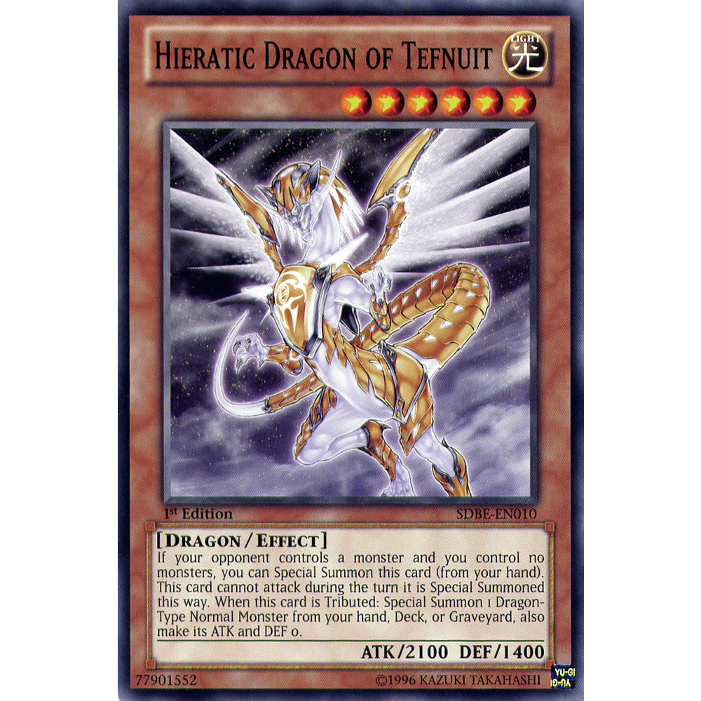 Hieratic Dragon of Tefnuit SDBE-EN010 Yu-Gi-Oh! Card from the Saga of Blue-Eyes White Dragon Set