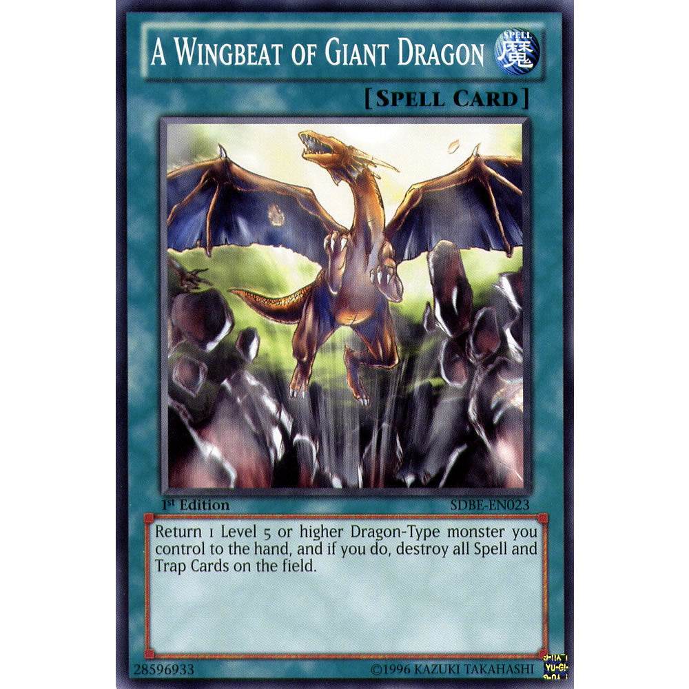 A Wingbeat of Giant Dragon SDBE-EN023 Yu-Gi-Oh! Card from the Saga of Blue-Eyes White Dragon Set