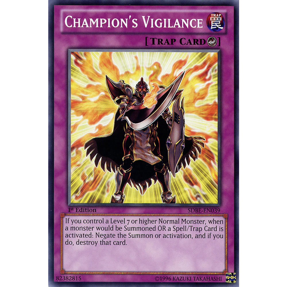 Champion's Vigilance SDBE-EN039 Yu-Gi-Oh! Card from the Saga of Blue-Eyes White Dragon Set