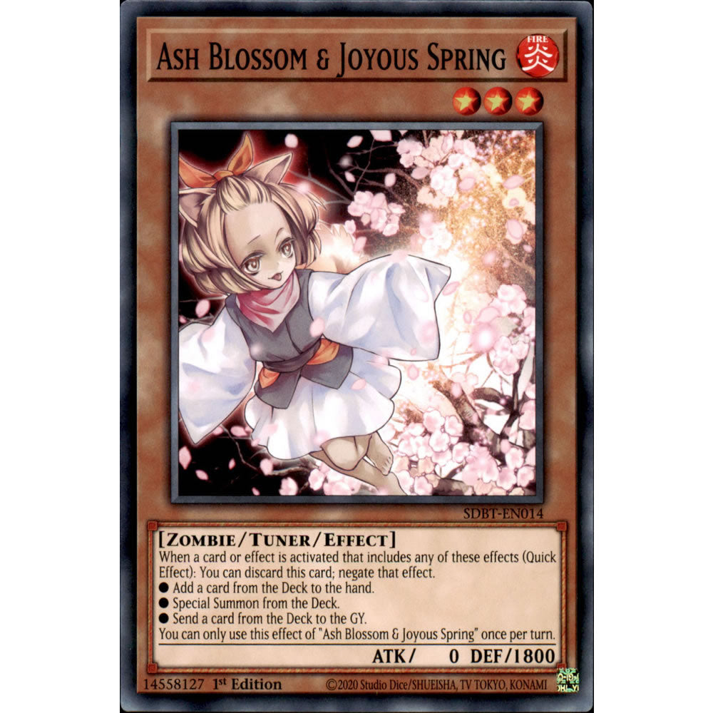 Ash Blossom & Joyous Spring SDBT-EN014 Yu-Gi-Oh! Card from the Beware of Traptrix Set