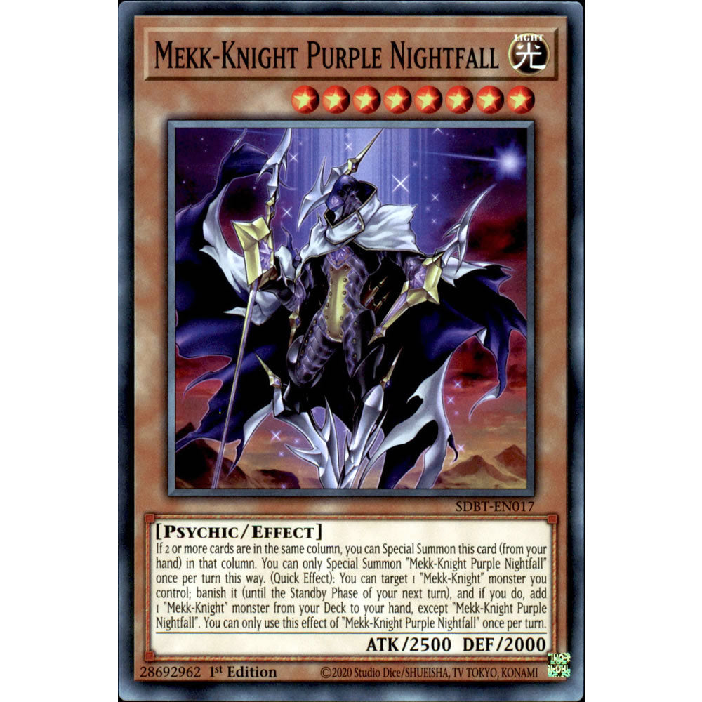 Mekk-Knight Purple Nightfall SDBT-EN017 Yu-Gi-Oh! Card from the Beware of Traptrix Set