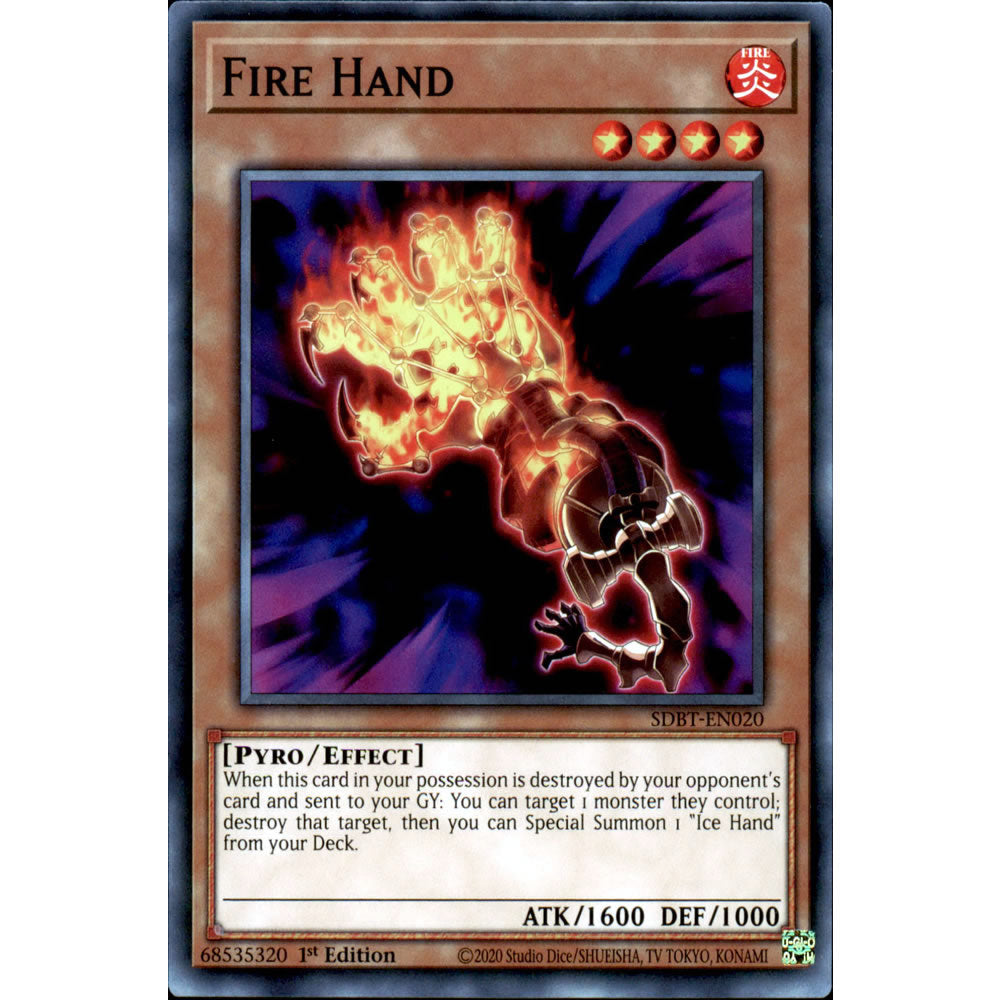 Fire Hand SDBT-EN020 Yu-Gi-Oh! Card from the Beware of Traptrix Set