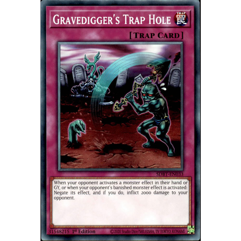Gravedigger's Trap Hole SDBT-EN033 Yu-Gi-Oh! Card from the Beware of Traptrix Set