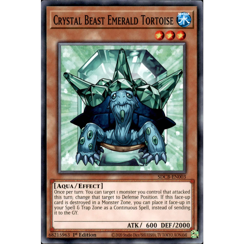 Crystal Beast Emerald Tortoise SDCB-EN003 Yu-Gi-Oh! Card from the Legend of the Crystal Beasts Set
