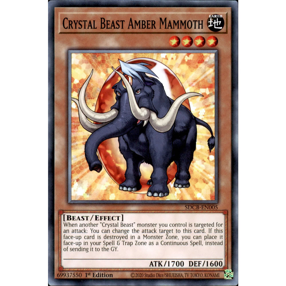 Crystal Beast Amber Mammoth SDCB-EN005 Yu-Gi-Oh! Card from the Legend of the Crystal Beasts Set