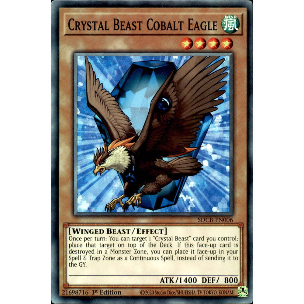 Crystal Beast Cobalt Eagle SDCB-EN006 Yu-Gi-Oh! Card from the Legend of the Crystal Beasts Set