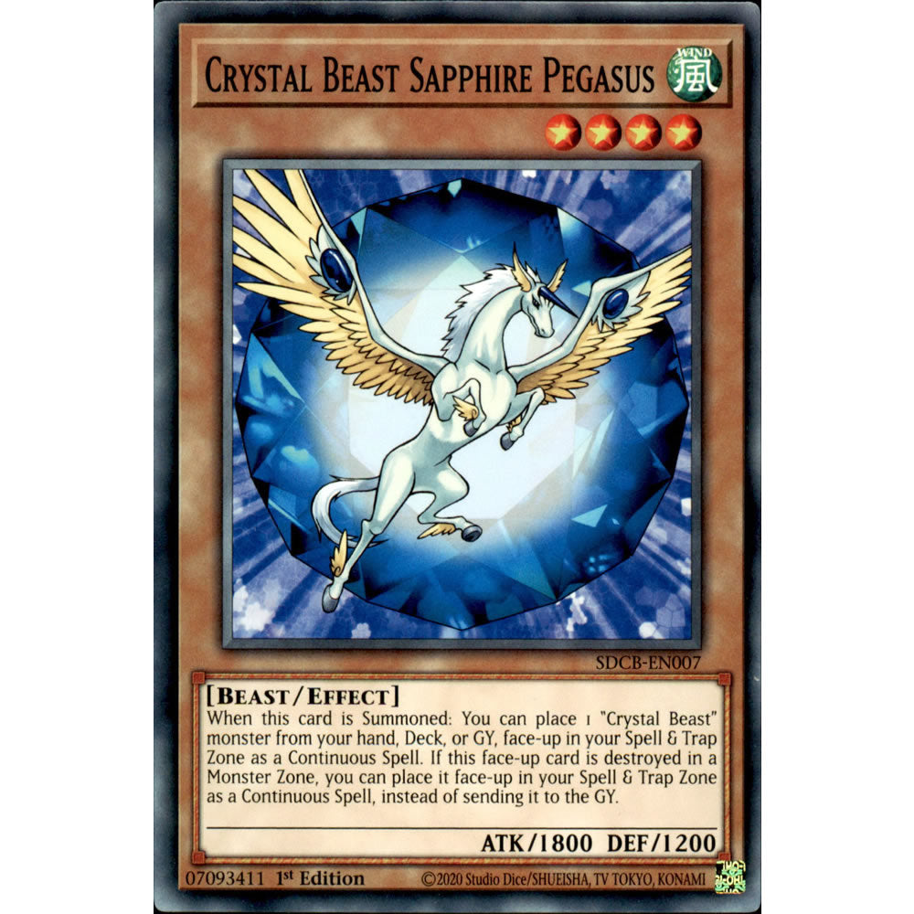 Crystal Beast Sapphire Pegasus SDCB-EN007 Yu-Gi-Oh! Card from the Legend of the Crystal Beasts Set
