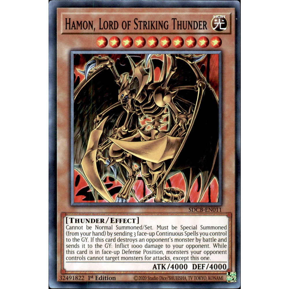 Hamon, Lord of Striking Thunder SDCB-EN011 Yu-Gi-Oh! Card from the Legend of the Crystal Beasts Set
