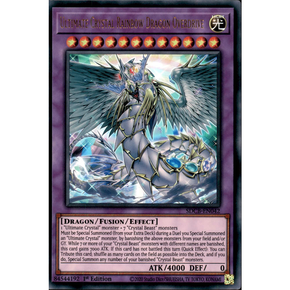 Ultimate Crystal Rainbow Dragon Overdrive SDCB-EN042 Yu-Gi-Oh! Card from the Legend of the Crystal Beasts Set