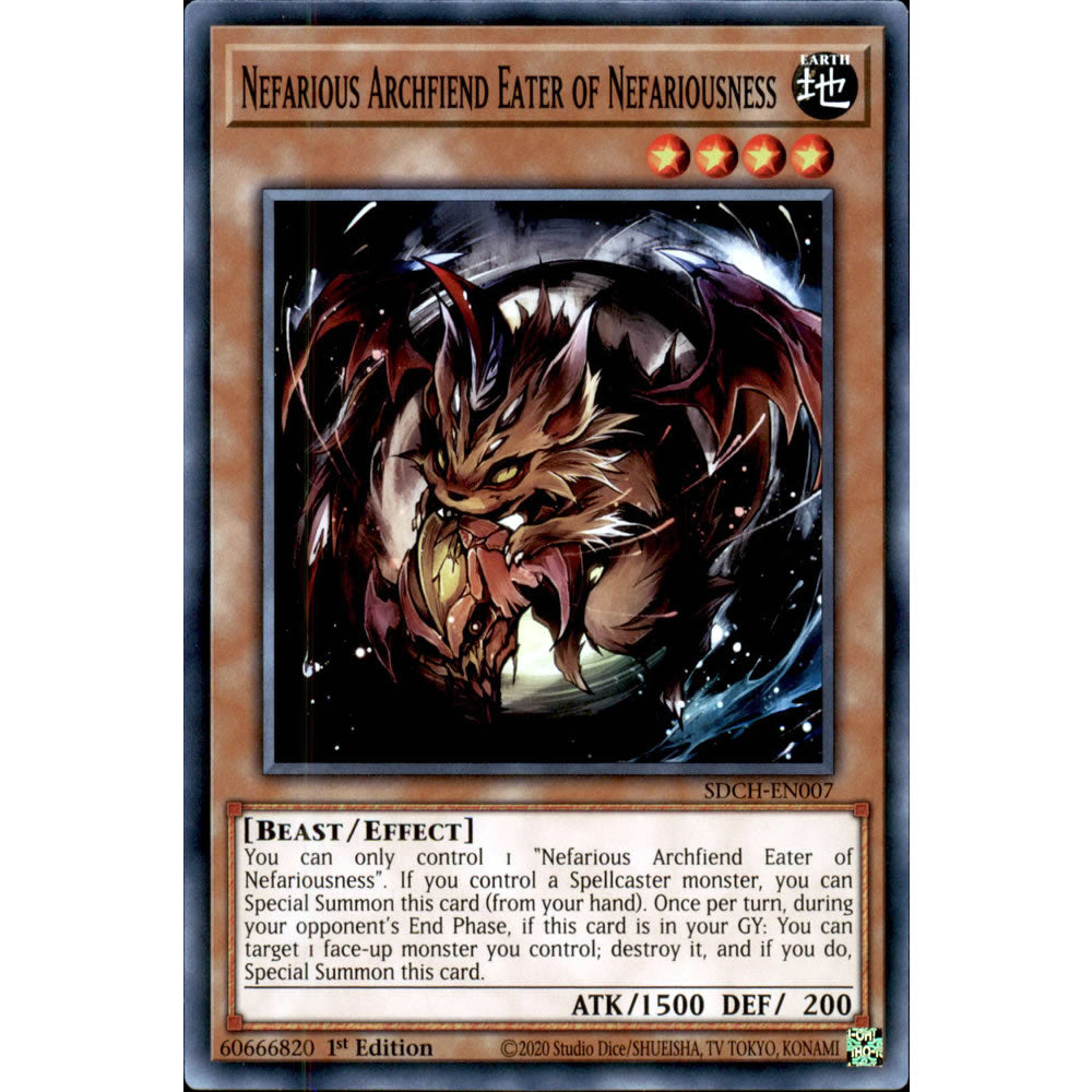 Nefarious Archfiend Eater of Nefariousness SDCH-EN007 Yu-Gi-Oh! Card from the Spirit Charmers Set