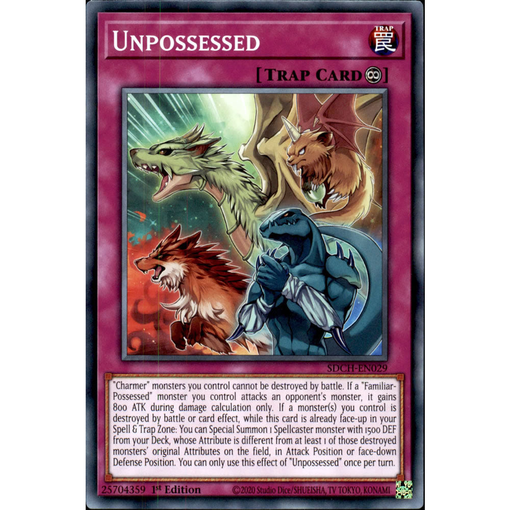 Unpossessed SDCH-EN029 Yu-Gi-Oh! Card from the Spirit Charmers Set