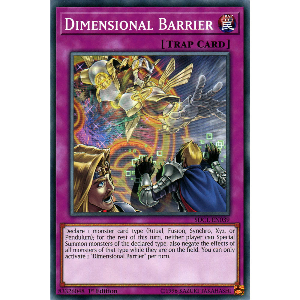 Dimensional Barrier SDCL-EN039 Yu-Gi-Oh! Card from the Cyberse Link Set