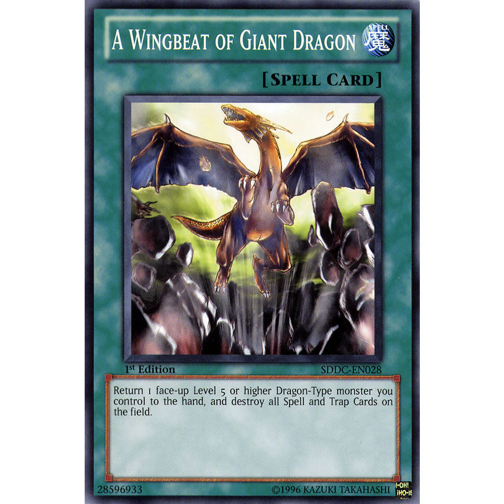A Wingbeat of Giant Dragon SDDC-EN028 Yu-Gi-Oh! Card from the Dragon's Collide Set