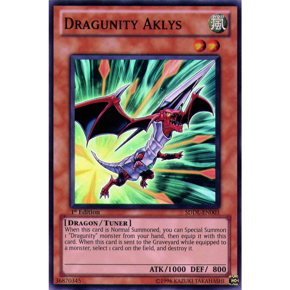 Dragunity Aklys SDDL-EN003 Yu-Gi-Oh! Card from the Dragunity Legion Set